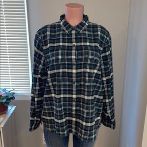 Madewell Flannel Classic Ex-Boyfriend Shirt in Baywood Plaid